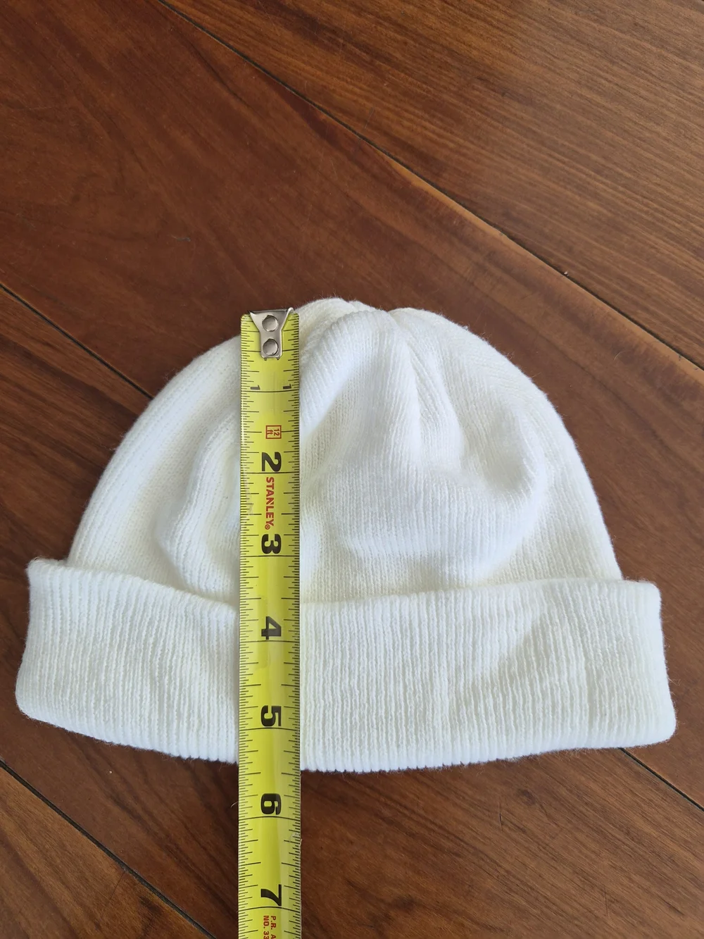 Kids White Ribbed Knit Beanie Winter Hat